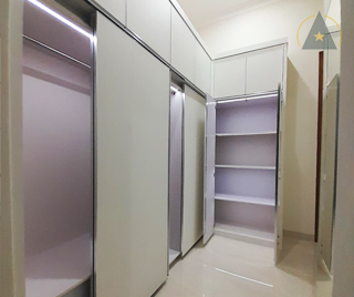 Projek depok - Lemari pvc board pintu slide Projek depok - Lemari pvc board pintu slide